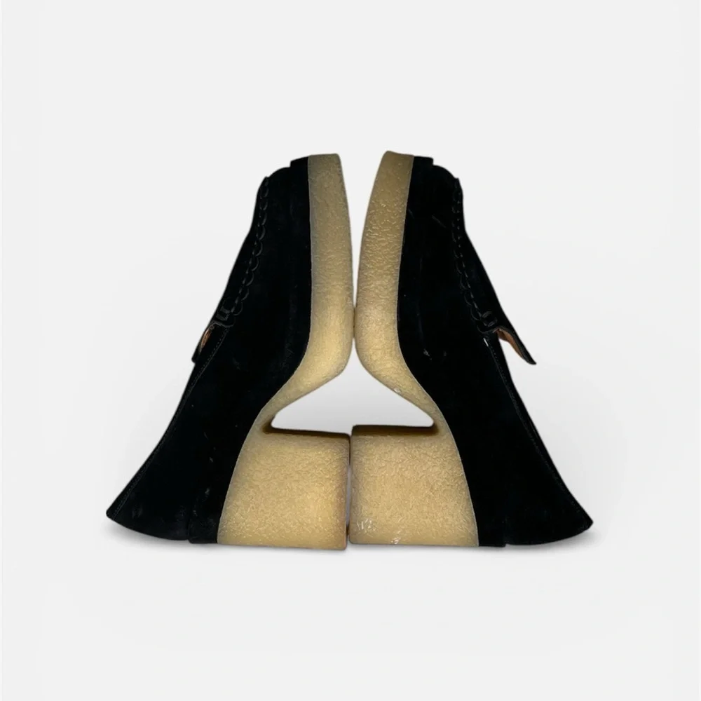 Marc Fisher Lina Slip On Suede Platform Loafer in Black Size 8 1/2